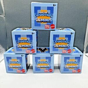 MINECRAFT Lot (6) Mob Head LEGENDS Minis Mystery Figure Boxes New‎ Sealed Mattel
